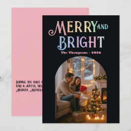 Tarjeta Festiva Foto navideña colorida y alegre