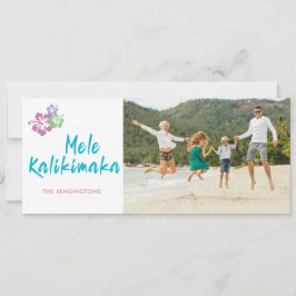 Tarjeta Festiva Foto navideña de los Navidades hawaianos Mele Kali