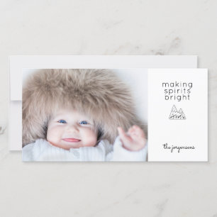 Tarjeta Festiva Foto navideña de Navidades de hidrógeno Minimalist