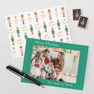 Tarjeta Festiva Foto Navideña del Cascanueces Festivo 