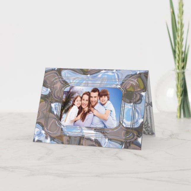 Tarjeta Festiva Foto navideña ecléctica enmarcada (Anverso)