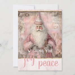 Tarjeta Festiva Foto Navideña Rosa Vintage