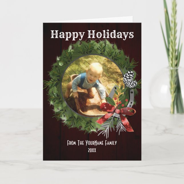 Tarjeta Festiva Foto occidental personalizada (Anverso)