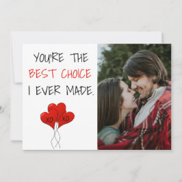 Tarjeta Festiva Foto Pareja Mejor Elección Jamás Corazón Rojo de S