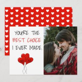 Tarjeta Festiva Foto Pareja Mejor Elección Jamás Corazón Rojo de S