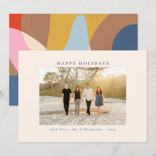 Tarjeta Festiva Foto personalizada Colorido Único Abstracto Feliz