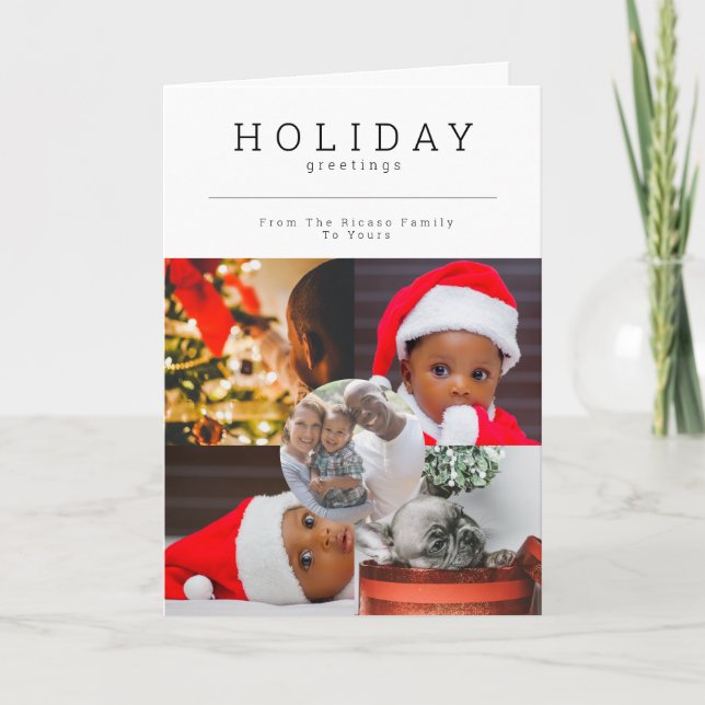 Tarjeta Festiva Foto personalizada de cinco saludos de festividad  (Anverso)