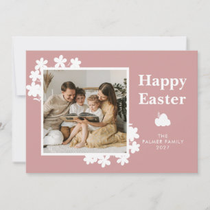 Tarjeta Festiva Foto personalizada de familia de Pascua de primave