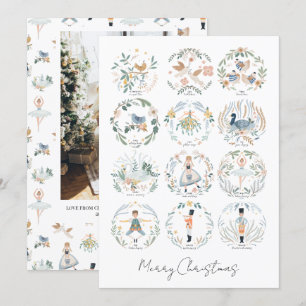 Tarjeta Festiva Foto personalizada de feriado de 12 días de Navida