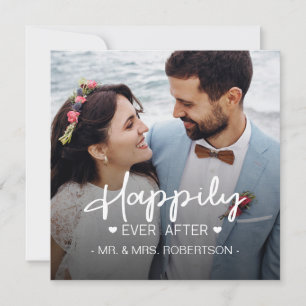 Tarjeta Festiva Foto personalizada de la costumbre de la boda feli