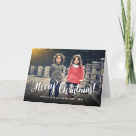 Tarjeta Festiva Foto personalizada de la tipografía navideña de Fe