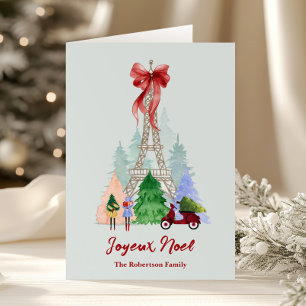 Tarjeta Festiva Foto personalizada de la Torre Eiffel de París en 