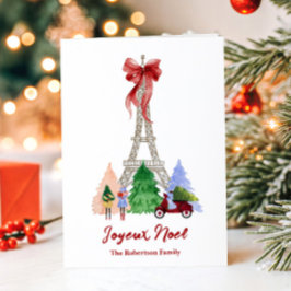 Tarjeta Festiva Foto personalizada de la Torre Eiffel de París en 