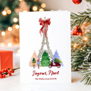 Tarjeta Festiva Foto personalizada de la Torre Eiffel de París en