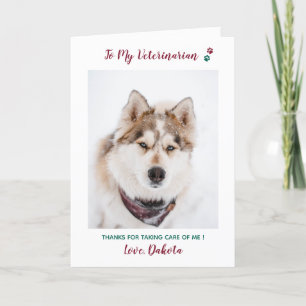 Tarjeta Festiva Foto personalizada de Mascota veterinario de cuida