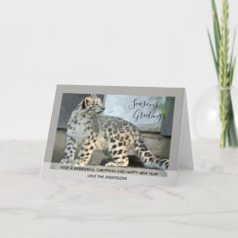 Tarjeta Festiva Foto personalizada de Navidades de Leopardo de la 
