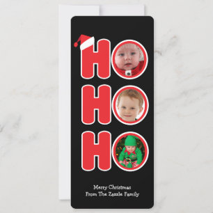 Tarjeta Festiva Foto personalizada de Navidades de Santas Ho Ho Ho