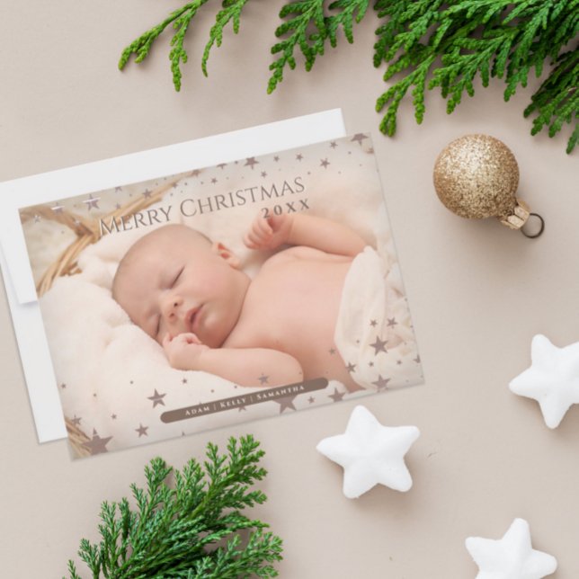 Tarjeta Festiva Foto personalizada de Navidades Starry Tender (Subido por el creador)