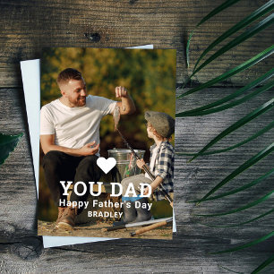 Tarjeta Festiva Foto personalizada de papá y nombres de familia