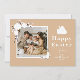 Tarjeta Festiva Foto personalizada de Pascua de primavera minimali