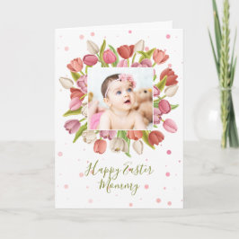 Tarjeta Festiva Foto personalizada de Pascua de Tulip Flower