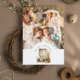 Tarjeta Festiva Foto personalizada de Semana Santa Beige