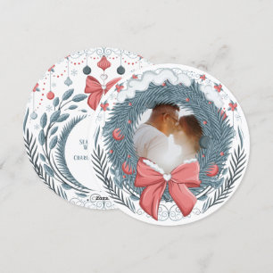 Tarjeta Festiva Foto personalizada de Winter Berry para navidades