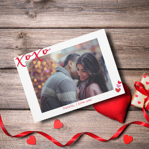 Tarjeta Festiva Foto personalizada de XOXO El día de San Valentín
