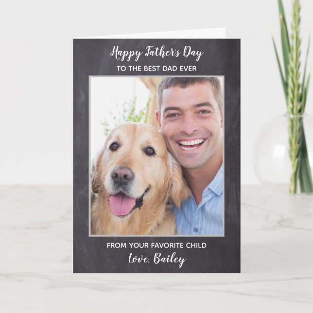 Tarjeta Festiva Foto personalizada del Mascota del Día del Padre d (Anverso)