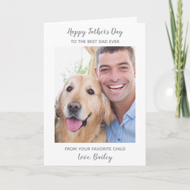Tarjeta Festiva Foto personalizada del Mascota del perro del día d (Anverso)