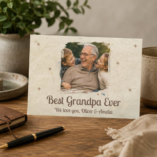 Tarjeta Festiva Foto personalizada del mejor abuelo del mundo