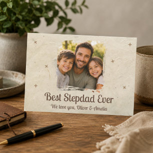 Tarjeta Festiva Foto personalizada del mejor padrastro jamás