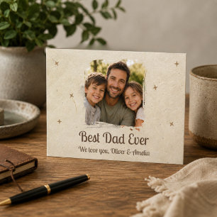 Tarjeta Festiva Foto personalizada del mejor papá del mundo