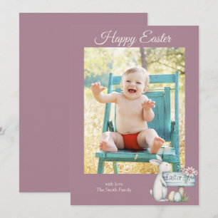 Tarjeta Festiva Foto personalizada del niño de pascua feliz