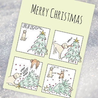 Tarjeta Festiva Foto personalizada divertida gato perro caricatura
