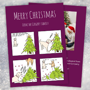 Tarjeta Festiva Foto personalizada divertida gato perro caricatura