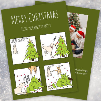 Tarjeta Festiva Foto personalizada divertida gato perro caricatura