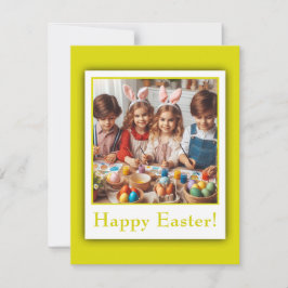 Tarjeta Festiva Foto personalizada Feliz Pascua Citrina elegante