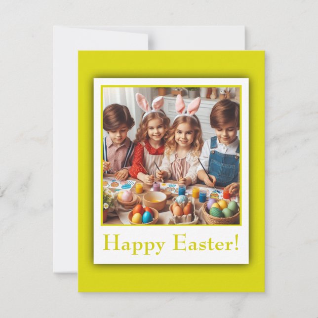 Tarjeta Festiva Foto personalizada Feliz Pascua Citrina elegante (Anverso)