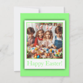 Tarjeta Festiva Foto personalizada Feliz Pascua Verde Elegante