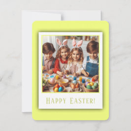 Tarjeta Festiva Foto personalizada Feliz Pascua Yellow Elegante