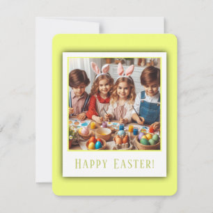 Tarjeta Festiva Foto personalizada Feliz Pascua Yellow Elegante
