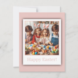Tarjeta Festiva Foto personalizada Feliz Rosa de Pascua Elegante d
