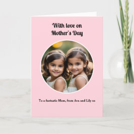 Tarjeta Festiva Foto Personalizada Hermoso Rosa Día de la Madre