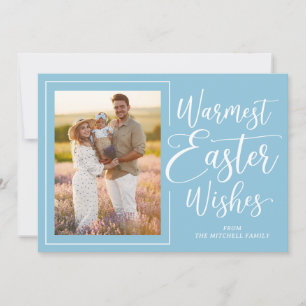 Tarjeta Festiva Foto Personalizada Huevo de Robin Azul Feliz Pascu