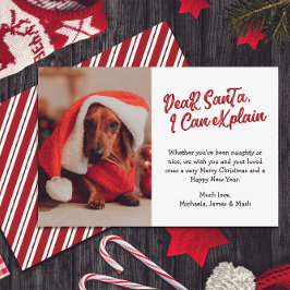Tarjeta Festiva Foto Personalizada Querido Santa Puedo Explicar