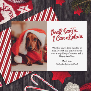Tarjeta Festiva Foto Personalizada Querido Santa Puedo Explicar