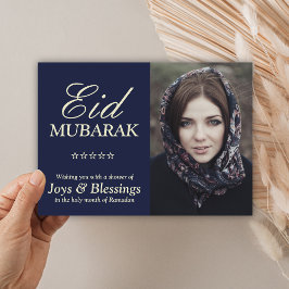 Tarjeta Festiva Foto personalizada tipografía elegante de Eid