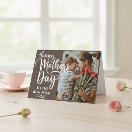 Tarjeta Festiva Foto personalizada y texto Día de la Madre Mejor M