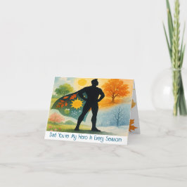 Tarjeta Festiva Foto personalizado acuarela Cuatro estaciones Día 